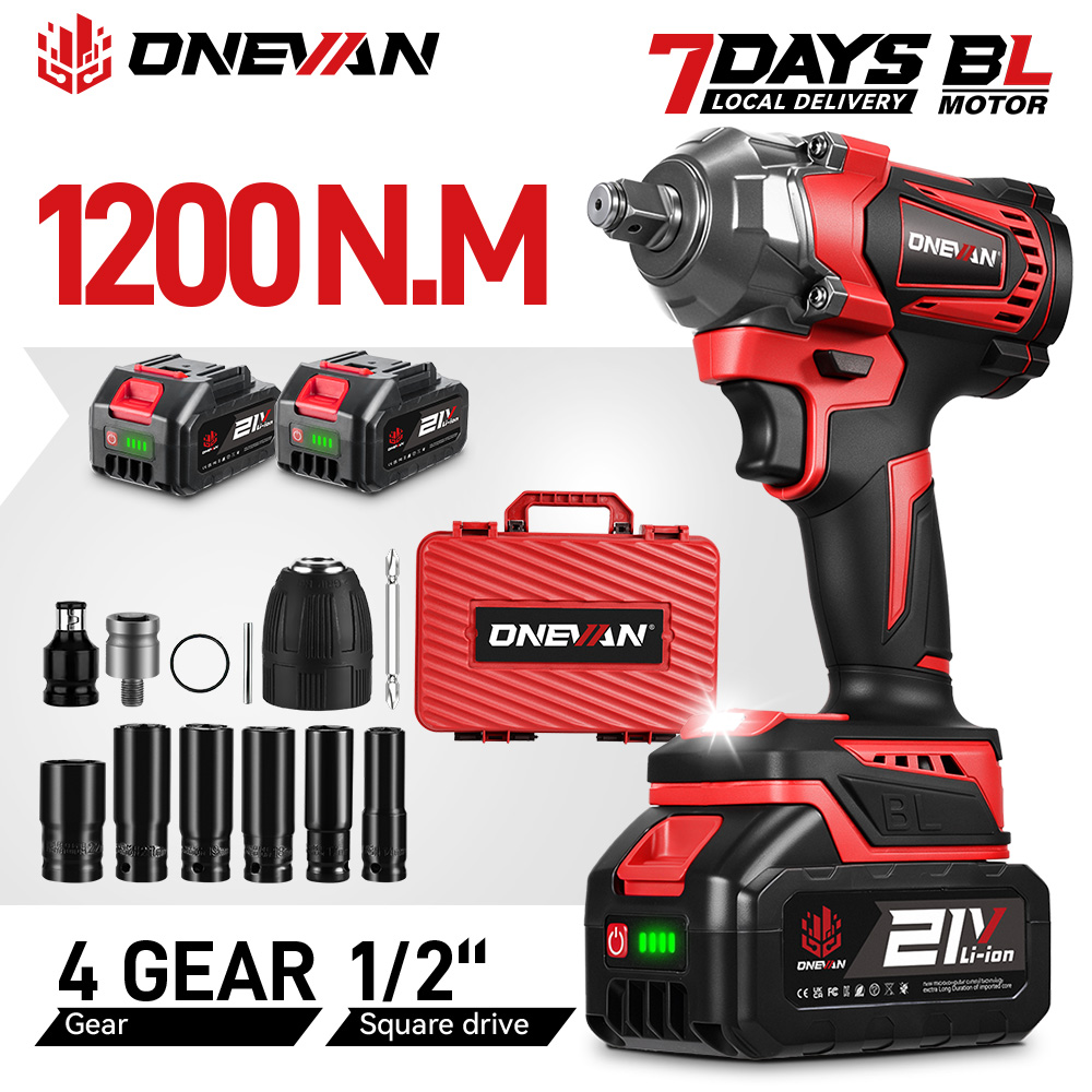 Power Tools Pink - ONEVAN 1200N.M Kunci Impact Elektrik Tanpa