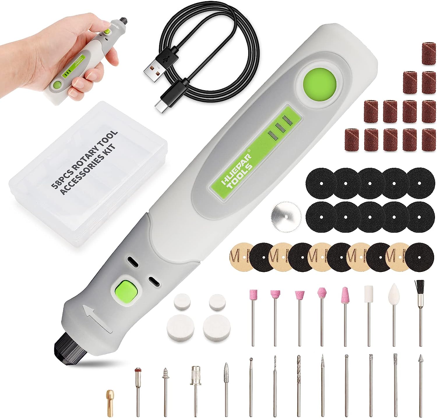 Power Tools Review - Kit peralatan pengukir bor listrik, Kit